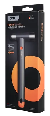 DELI σφυρί μπάλας HT7008C με αντιολισθητική λαβή, 250gr, 245mm, γκρι/πορτοκαλί