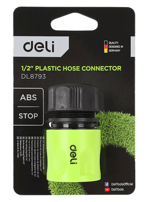 DELI ταχυσύνδεσμος για λάστιχο DL8793 με water stop, 1/2", πράσινος