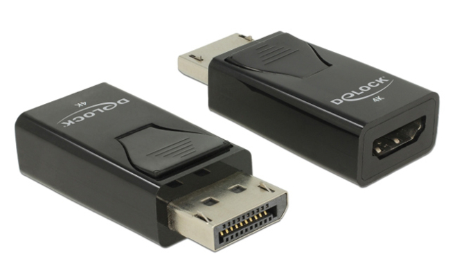 DELOCK αντάπτορας DisplayPort σε HDMI 66234, 4K/30Hz, Passive, μαύρος