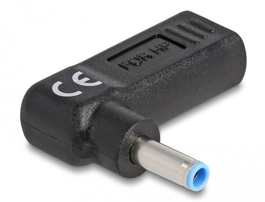 DELOCK αντάπτορας τροφοδοσίας laptop 60004, USB-C σε HP 4.5x3mm, μαύρος