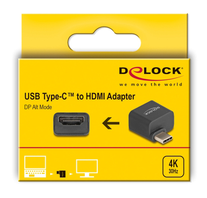 DELOCK αντάπτορας USB-C σε HDMI 64256, 4K/30Hz, μαύρος
