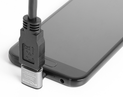 DELOCK αντάπτορας USB-C σε USB 67425, γωνιακός, 10Gbps, 60W, γκρι