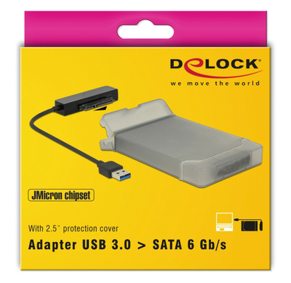 DELOCK αντάπτορας USB σε SATA 62742 με θήκη για 2.5" HDD/SSD, 6Gbps