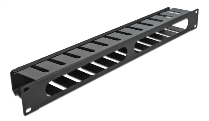 DELOCK cable management 66550 για rack 19"/1U, μεταλλικό, μαύρο
