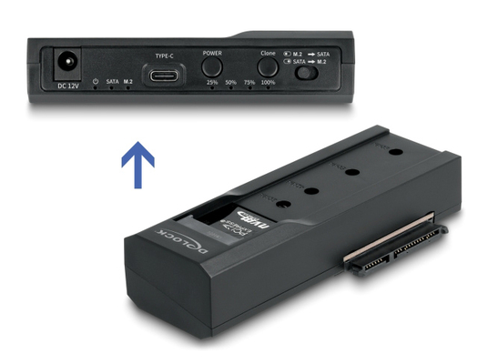 DELOCK docking station για M.2 NVMe/SATA ή 2.5"/3.5" SSD/HDD 64252, 10Gbps, clone function, μαύρο