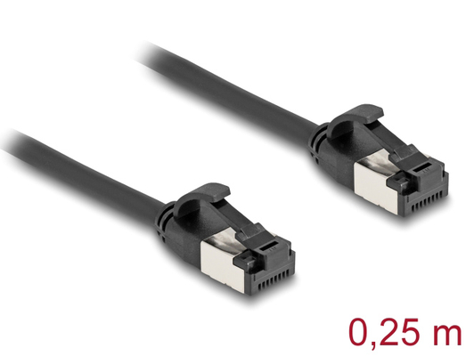 DELOCK καλώδιο δικτύου 80181, CAT 8.1 U/FTP, 40Gbps, εύκαμπτο, 0.25m, μαύρο