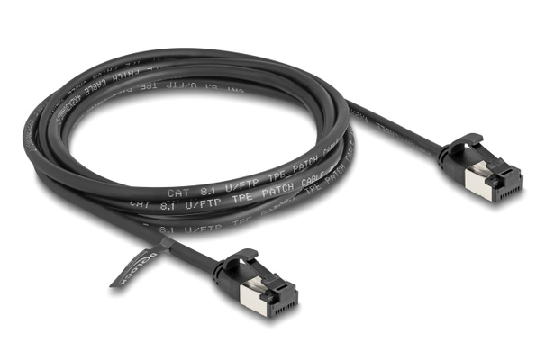 DELOCK καλώδιο δικτύου 80184, CAT 8.1 U/FTP, 40Gbps, εύκαμπτο, 2m, μαύρο