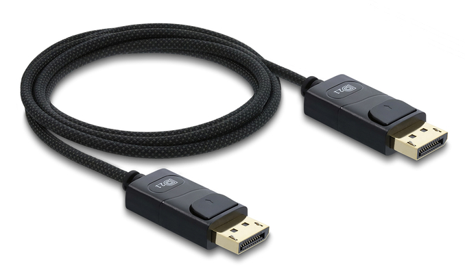 DELOCK καλώδιο DisplayPort 2.1 81672, 16K/60Hz, 80 Gbps, 2m, μαύρο