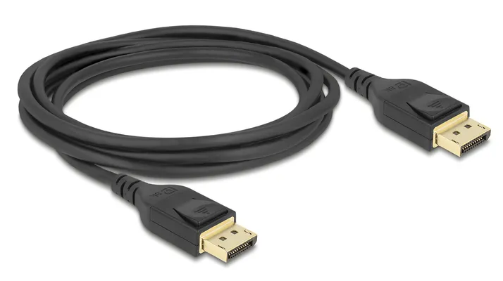 DELOCK καλώδιο DisplayPort 85660, certified, 8K/60Hz, 32.4 Gbps, 2m, μαύρο