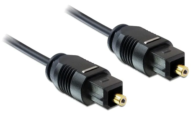 DELOCK καλώδιο ήχου Toslink 82880, gold plated, 2.2mm, 2m, μαύρο
