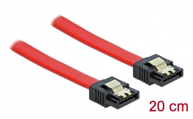 DELOCK καλώδιο SATA 82675, 6 Gb/s, 20cm, κόκκινο
