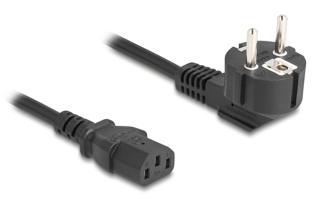 DELOCK καλώδιο τροφοδοσίας 81326, 3x 0.75mm², 2m, μαύρο