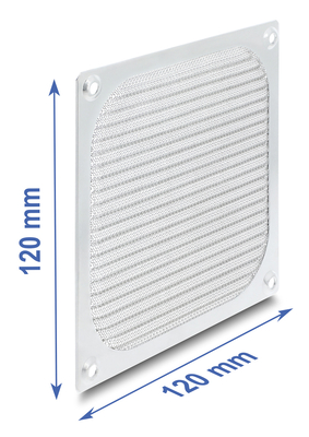 DELOCK σχάρα για 120mm ανεμιστήρα 67458 με φίλτρο σκόνης, μεταλλική, ασημί