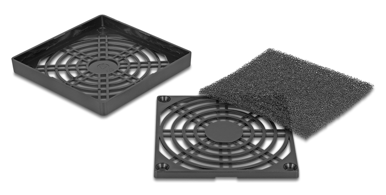 DELOCK σχάρα για 80mm ανεμιστήρα 67311 με φίλτρο σκόνης, πλαστική, μαύρη