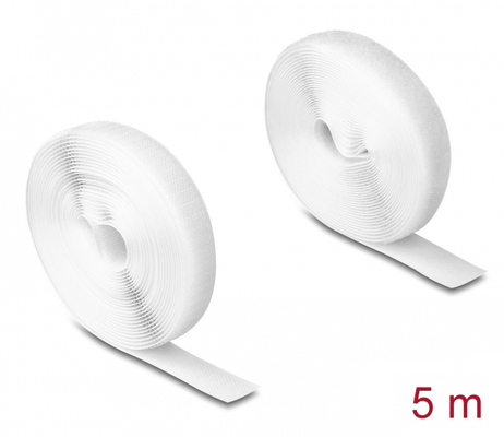 DELOCK ταινία τύπου Velcro 20919, heavy duty, 5mx20mm, λευκή