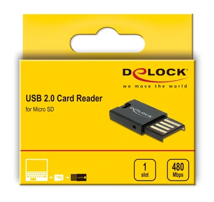 DELOCK USB card reader 91603 για κάρτες μνήμης micro SD, μαύρο