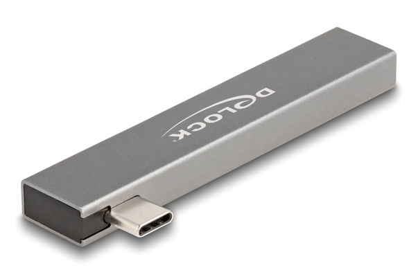 DELOCK USB hub 64275, 3x θυρών, 5Gbps, USB-C σύνδεση, γκρι