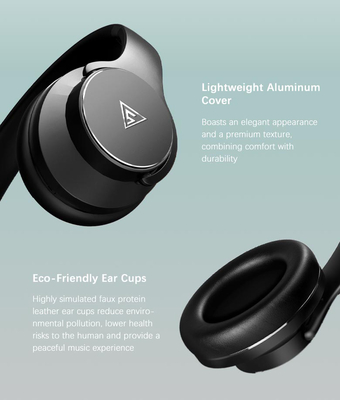 DOQAUS headphones DESIGN 1, ασύρματα & ενσύρματα, Φ40mm, 600mAh, γκρι