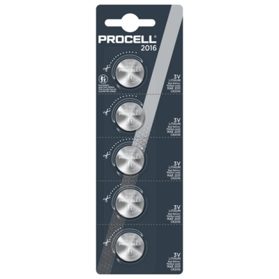 Duracell Procell CR2016 lithium batteries 5pcs (DUR20199)