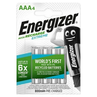 Energizer Extreme Επαναφορτιζόμενες Μπαταρίες AAA Ni-MH 800mAh 1.2V 4τμχ (4609613)