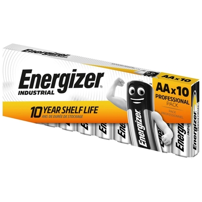 Energizer Industrial LR6 AA Alkaline Battery - 10 Pieces (ENE3407)
