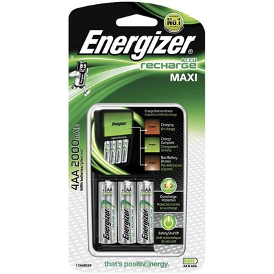 Φορτιστής Μπαταριών Energizer Maxi για AA / AAA με 4 ΑΑ 2000mAh Μπαταρίες