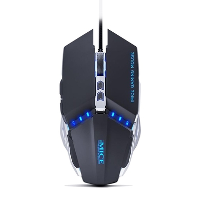 Ενσύρματο Μηχανικό Ποντίκι iMICE T80 Gamer 6D με 6 Πλήκτρα, 3200 DPI και LED Φωτισμό. Μαύρο
