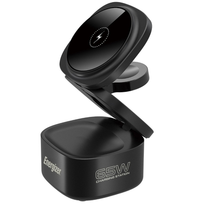 Επιτραπέζιος Φορτιστής 5 σε 1 Energizer WCP311 65W με 1xUSB-C 65W 1xUSB-A 18W και Ασύρματη Φόρτιση 15W Μάυρος