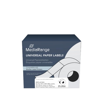 Ετικέτες Γενικής Χρήσης Mediarange (Brother® DK-11209) 29x62mm, 800 pcs, black on white (MRBDK11209)