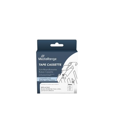 Ετικέτες Γενικής Χρήσης Mediarange (Brother M-K221BZ) 9mm, 8m, Laminated and Permanent Adhesive, Black on White (MRBMK221)