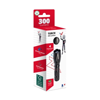 Φακός Wonder Wt3001L 300 Lumens Απόσταση Δέσμης: 100m Αυτονομία: 4h Βάρος: 120gr IP44 Αλουμινίου