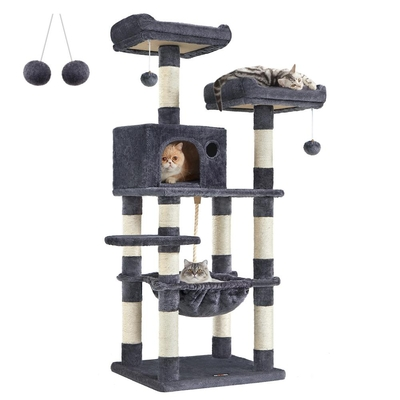 Feandrea Cat Tower, Height 143 cm, up to 2 cats (PCT15GYZ) (FEAPCT15GYZ)