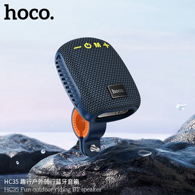 Φορητό Ηχείο Hoco HC35 5W BT v5.4 TF CARD AUX USB FM 500mAh με Κλιπ Στήριξης Τιμονιού Μπλε