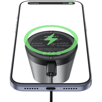 Φορητό Ηχείο Wireless Acefast K8 Go TWS ENC v6.0 600mAh 5W με Μαγνητική Βάση για Ασύρματη Φόρτιση 15W IPX4 Μαύρο