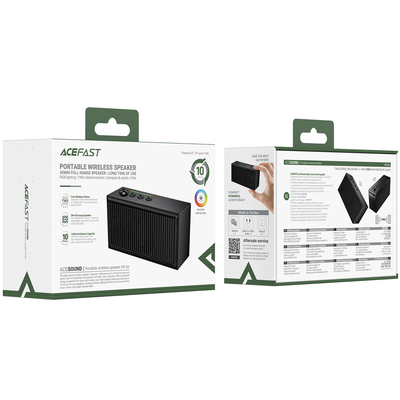 Φορητό Ηχείο Wireless Acefast K9 Go Mini v6.0 TWS 5W 1200mAh με Μικρόφωνο TF Card Playback και RGB Φωτισμό IPX4 Μαύρο