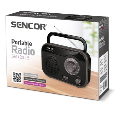 Φορητό Ραδιόφωνο AM/FM 1W RMS Sencor SRD 210 B Μαύρο