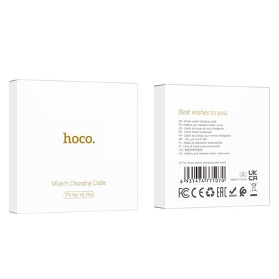 Φορτιστής Hoco για Y2 Pro Smart watch 2 pin 5V/0.12A Μαύρο Απόσταση Μαγνητών: 20mm Απόσταση Επαφών: 10mm