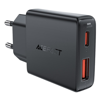 Φορτιστής Ταξιδίου Acefast  A69 GaN Mini με 1xUSB-A + 1xUSB-C PD30W Μαύρος