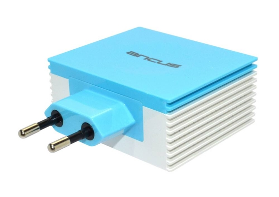Φορτιστής Ταξιδίου Ancus Multi Charger 4 Usb 4.2A Λευκό - Μπλε