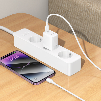Φορτιστής Ταξιδίου Borofone BN26 Fuente GaN USB-C PD20W Mini Size Λευκός