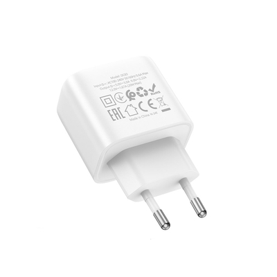 Φορτιστής Ταξιδίου Hoco. DC83 1xUSB-C PD20W QC Λευκός