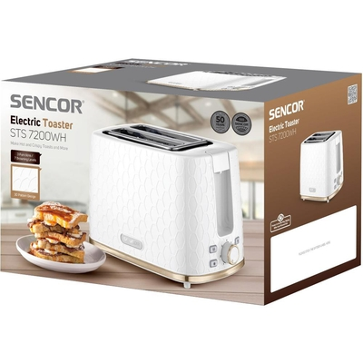 Φρυγανιέρα Sencor STS 7200WH 2 Θέσεων 930W 3D Pattern Design Λευκή