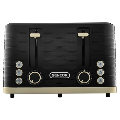 Φρυγανιέρα Sencor STS 7551BK 4 Θέσεων 1600W 3D Pattern Design Μαύρο/Χρυσό