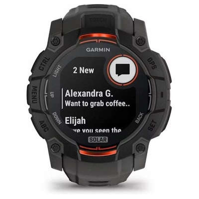 Garmin Instinct 3 Solar 50mm GPS NFC 10 ATM Black with Charcoal Band