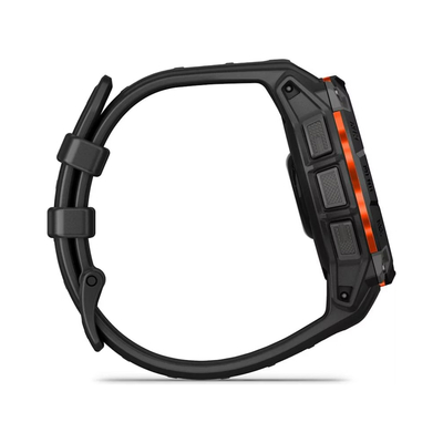 Garmin Instinct 3 Solar Aluminium 45mm GPS NFC 10 ATM Black με Black Band