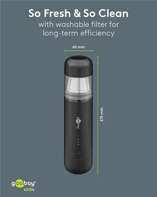 GOOBAY 2 σε 1 σκουπάκι χειρός & air duster 77829, 120W, 6000mAh, μαύρο