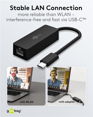 GOOBAY αντάπτορας δικτύου 76579, USB-C, 1000Mbps Ethernet, μαύρος