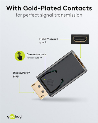 GOOBAY αντάπτορας DisplayPort σε HDMI 51719, 1920x1200p, μαύρος