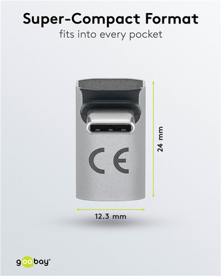 GOOBAY αντάπτορας USB-C 74442, γωνιακός 90°, USB4, 240W, 40Gbps, 8K, γκρι