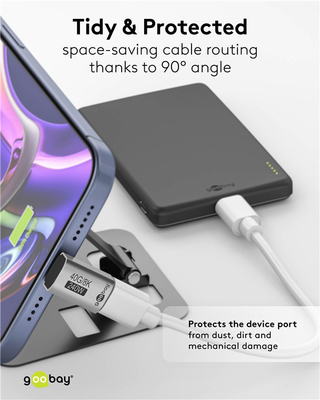 GOOBAY αντάπτορας USB-C 74442, γωνιακός 90°, USB4, 240W, 40Gbps, 8K, γκρι